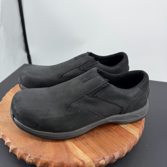 Redwing Comfort Pro black leather slip-on shoes with a safety toe sz 9 main image 7